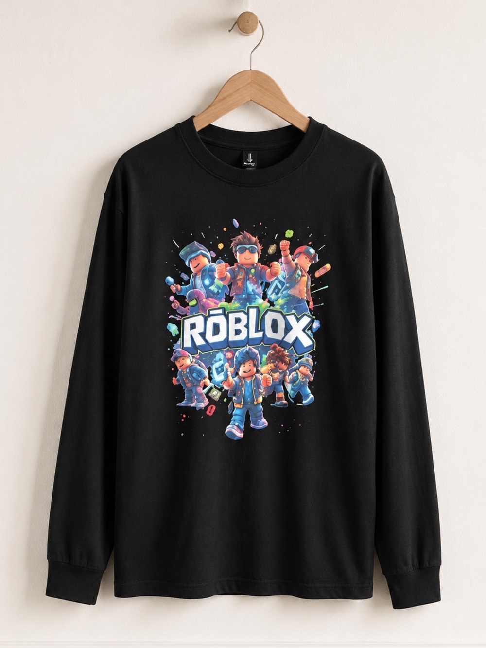 Roblox Black Long Sleeve Graphic Tee